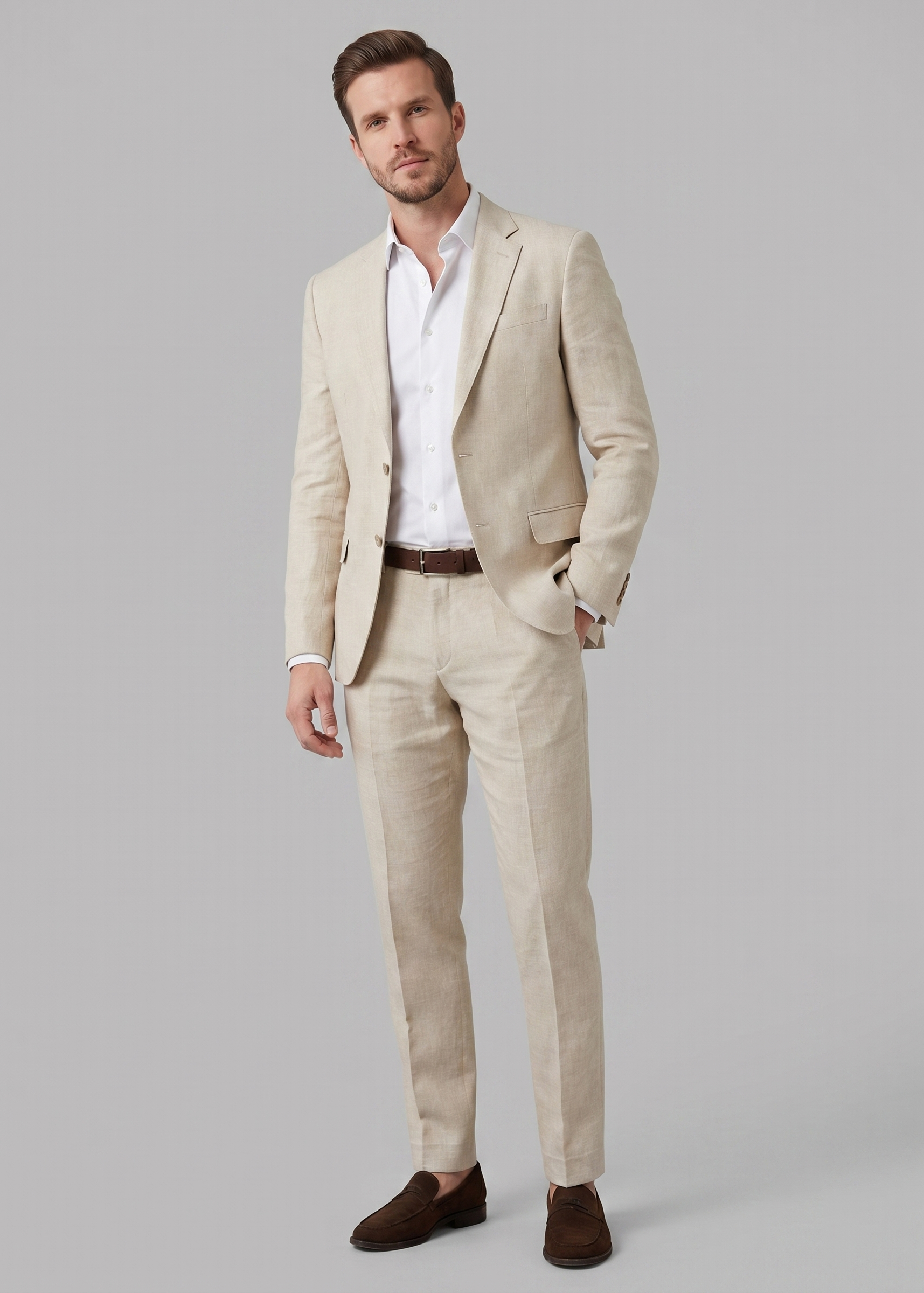 LIAM™ | Men's Linen Blend Two-Piece Suit