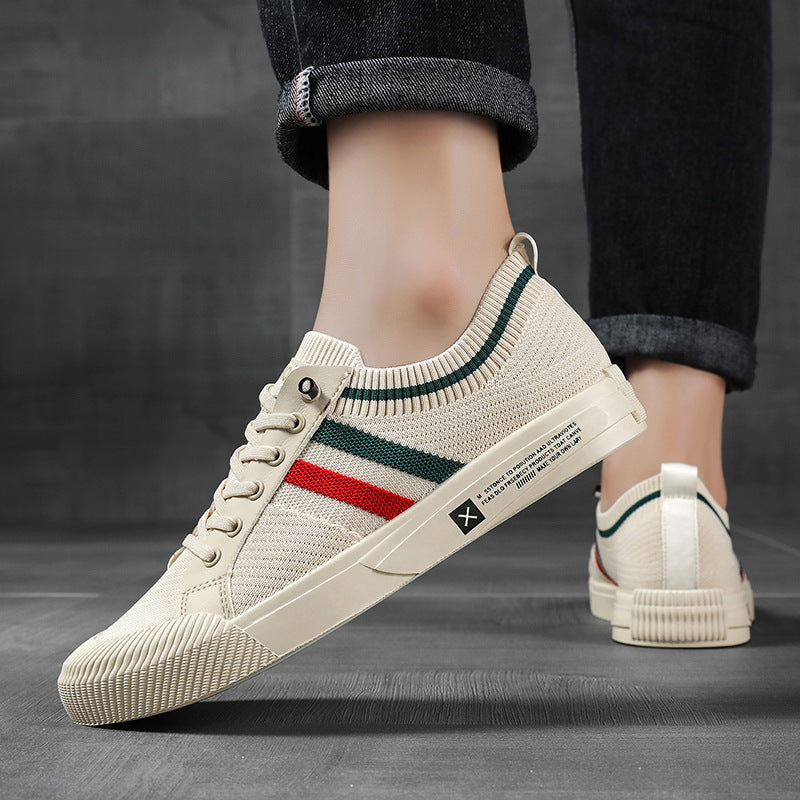 LIAM™ | Retro Knit Canvas Trainers