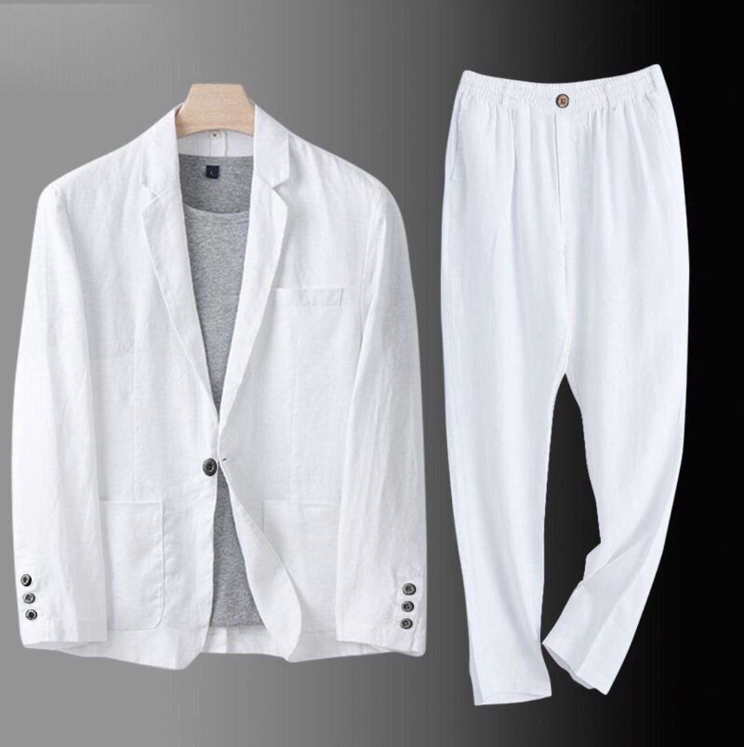 LIAM™ | Men's Pure Linen Coord