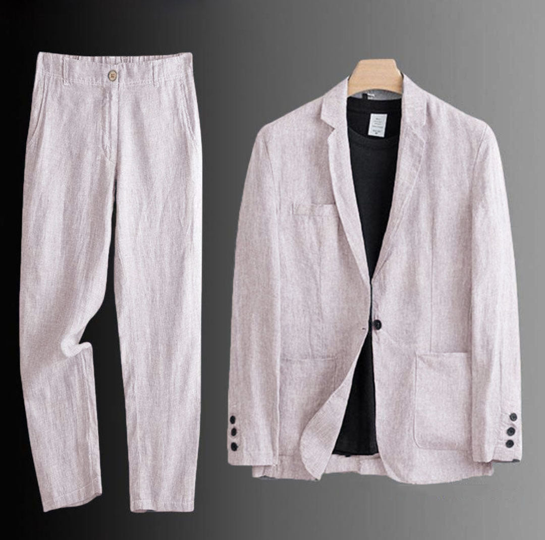 LIAM™ | Men's Pure Linen Coord