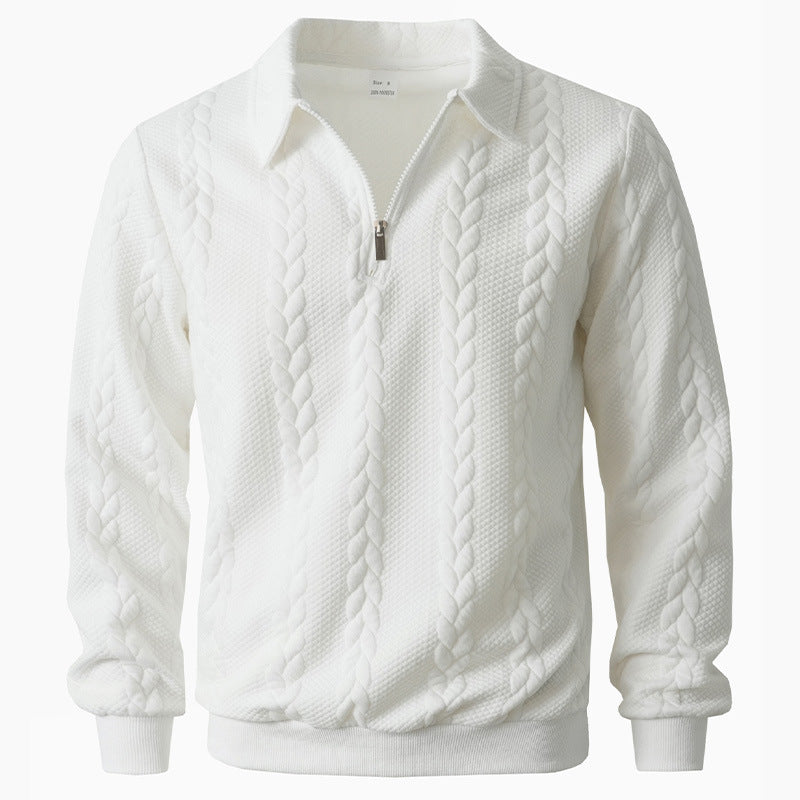LIAM™ | Men's Cable-Texture Quarter-Zip Pullover