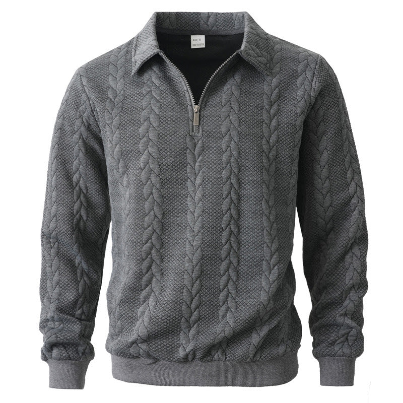 LIAM™ | Men's Cable-Texture Quarter-Zip Pullover