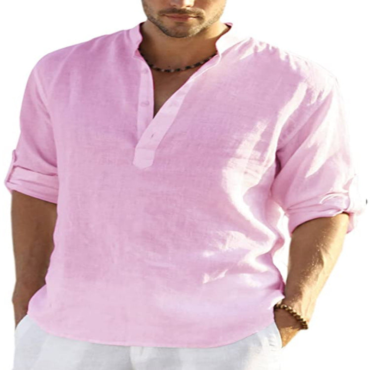 LIAM™ | Men's Cotton-Linen Popover Shirt