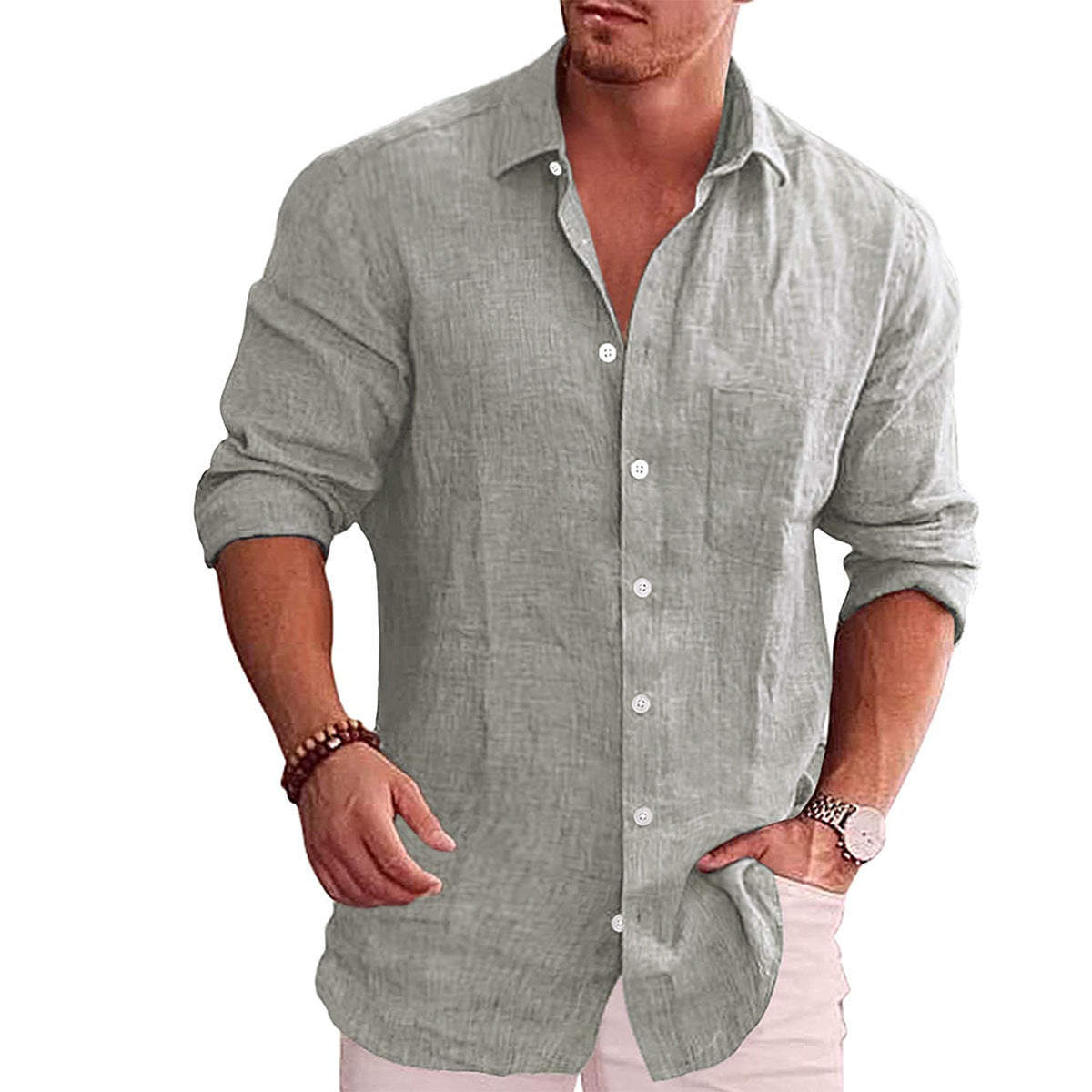 LIAM™ | Men's Cotton-Linen Longsleeve