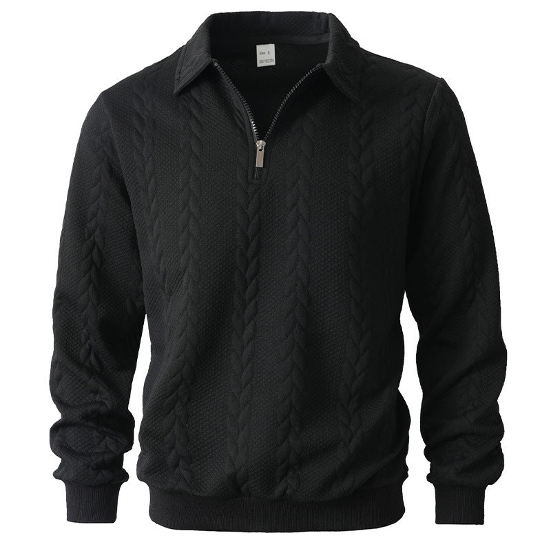 LIAM™ | Men's Cable-Texture Quarter-Zip Pullover