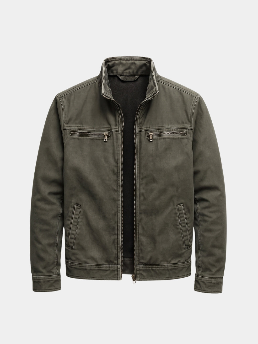 LIAM™ | Valmont Vintage Olive Field Jacket - Cross & Crown