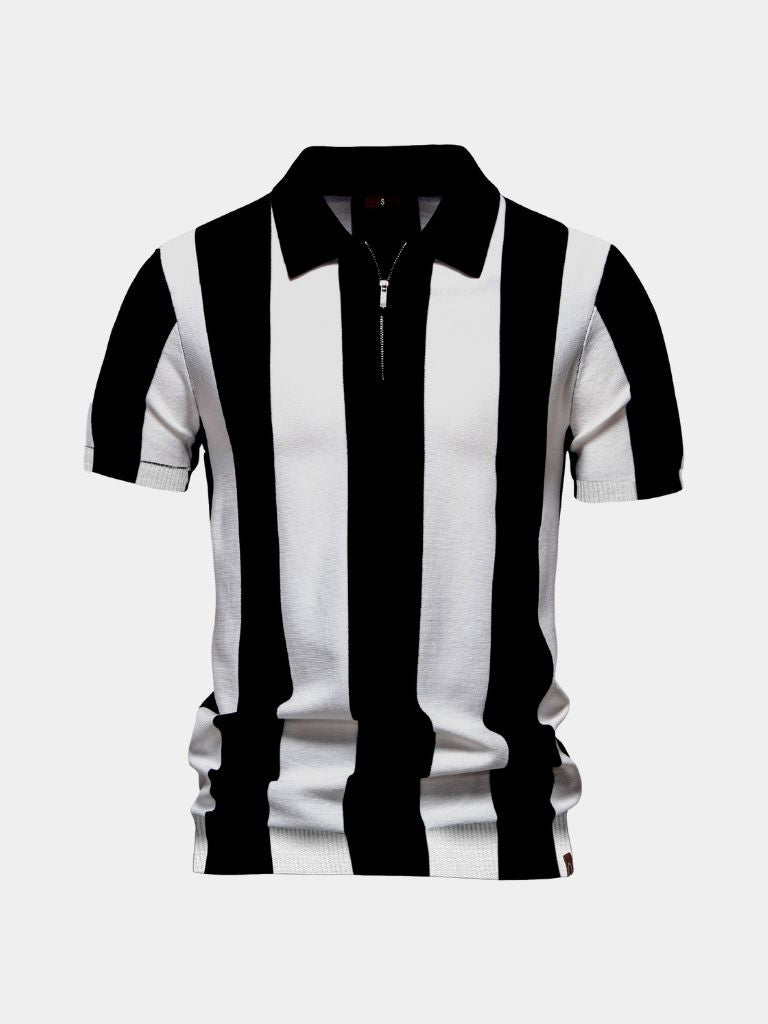 LIAM™ | Striped Zip Polo