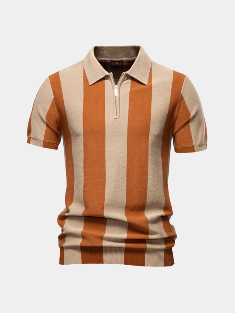 LIAM™ | Striped Zip Polo