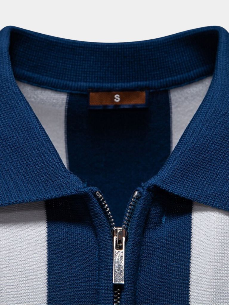 LIAM™ | Striped Zip Polo