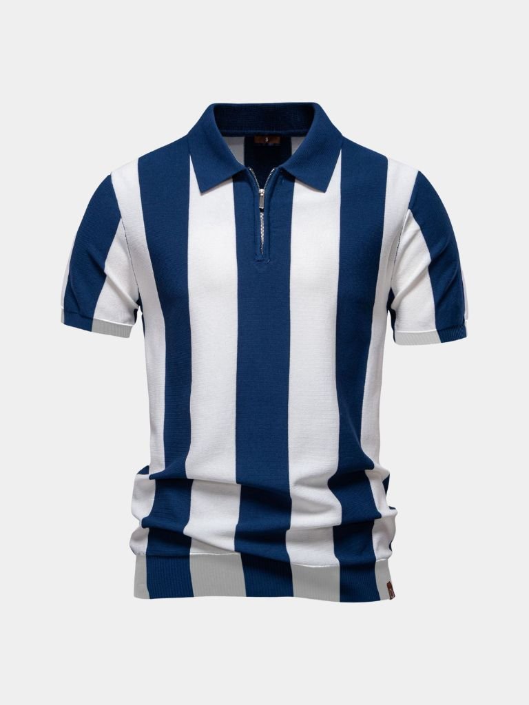LIAM™ | Striped Zip Polo
