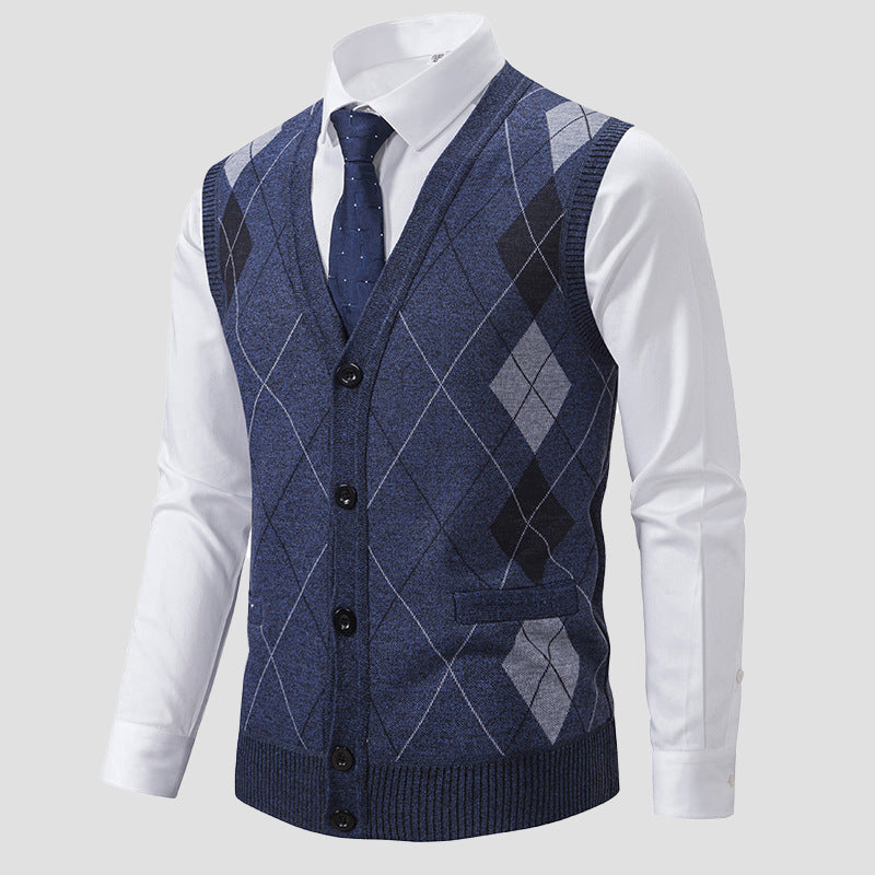 LIAM™ | Men's Diamond-Knit Lined Vest