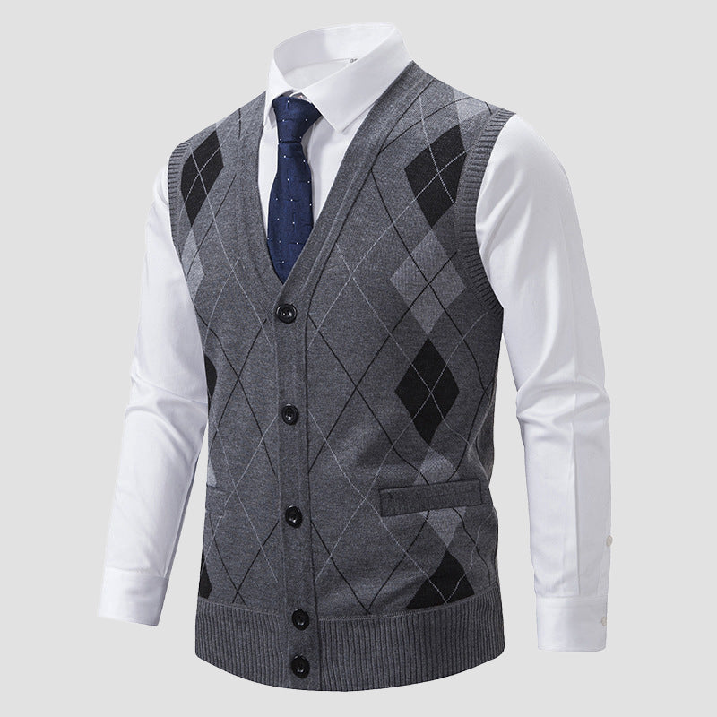 LIAM™ | Men's Diamond-Knit Lined Vest
