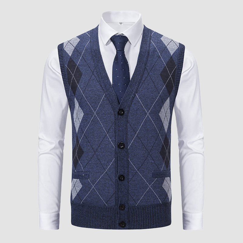 LIAM™ | Men's Diamond-Knit Lined Vest