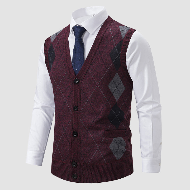 LIAM™ | Men's Diamond-Knit Lined Vest