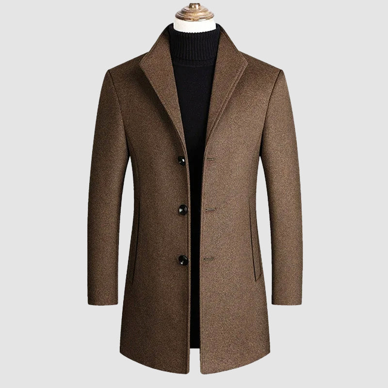 LIAM™ | Men's Wool-Viscose Overcoat with Nanosilk Lining