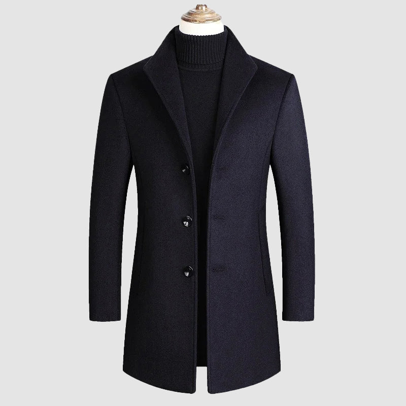 LIAM™ | Men's Wool-Viscose Overcoat with Nanosilk Lining