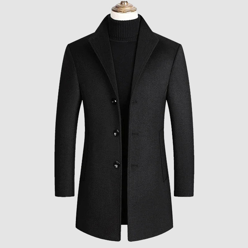 LIAM™ | Men's Wool-Viscose Overcoat with Nanosilk Lining