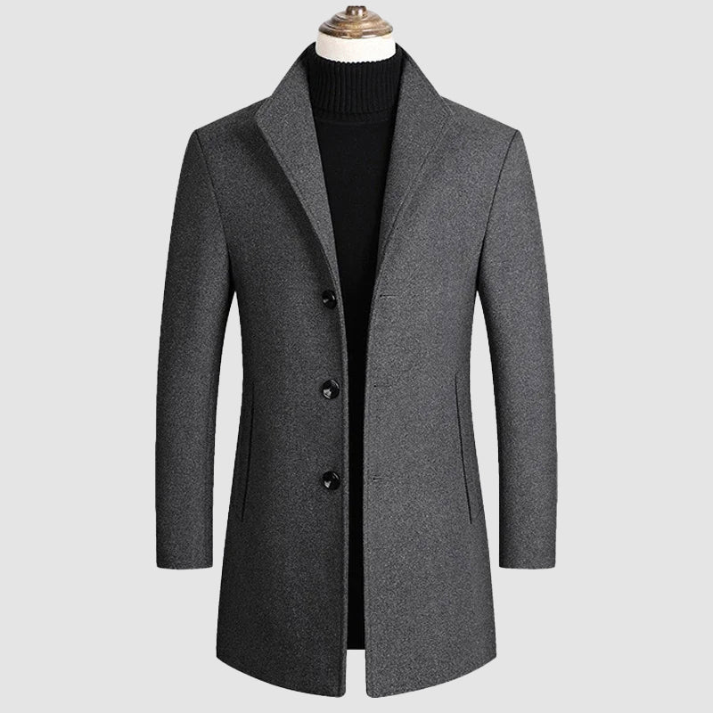 LIAM™ | Men's Wool-Viscose Overcoat with Nanosilk Lining