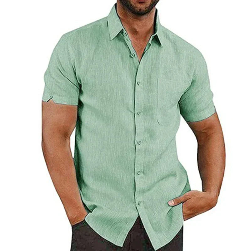 LIAM™ | Men's Short-Sleeve Linen Shirt