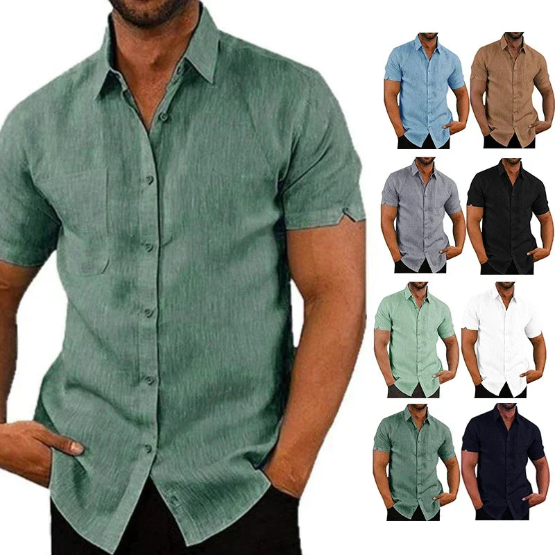 LIAM™ | Men's Short-Sleeve Linen Shirt