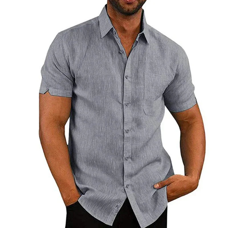 LIAM™ | Men's Short-Sleeve Linen Shirt