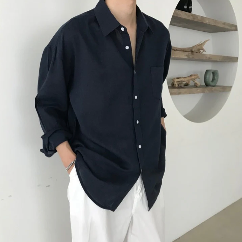 LIAM™ | Men's Spargi Linen Pocket Shirt