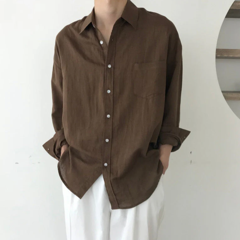 LIAM™ | Men's Spargi Linen Pocket Shirt