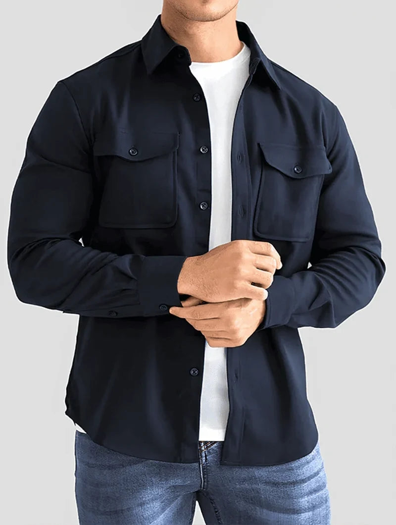 LIAM™ | Simon Overshirt - Navy Blue