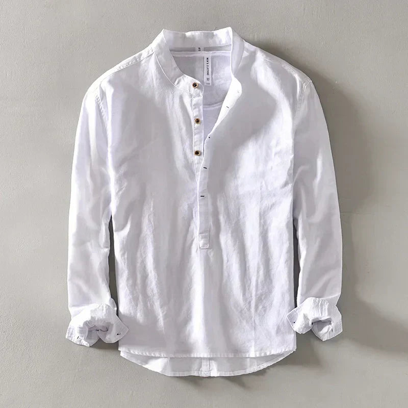 LIAM™ | MINIMALIST LINEN SHIRT