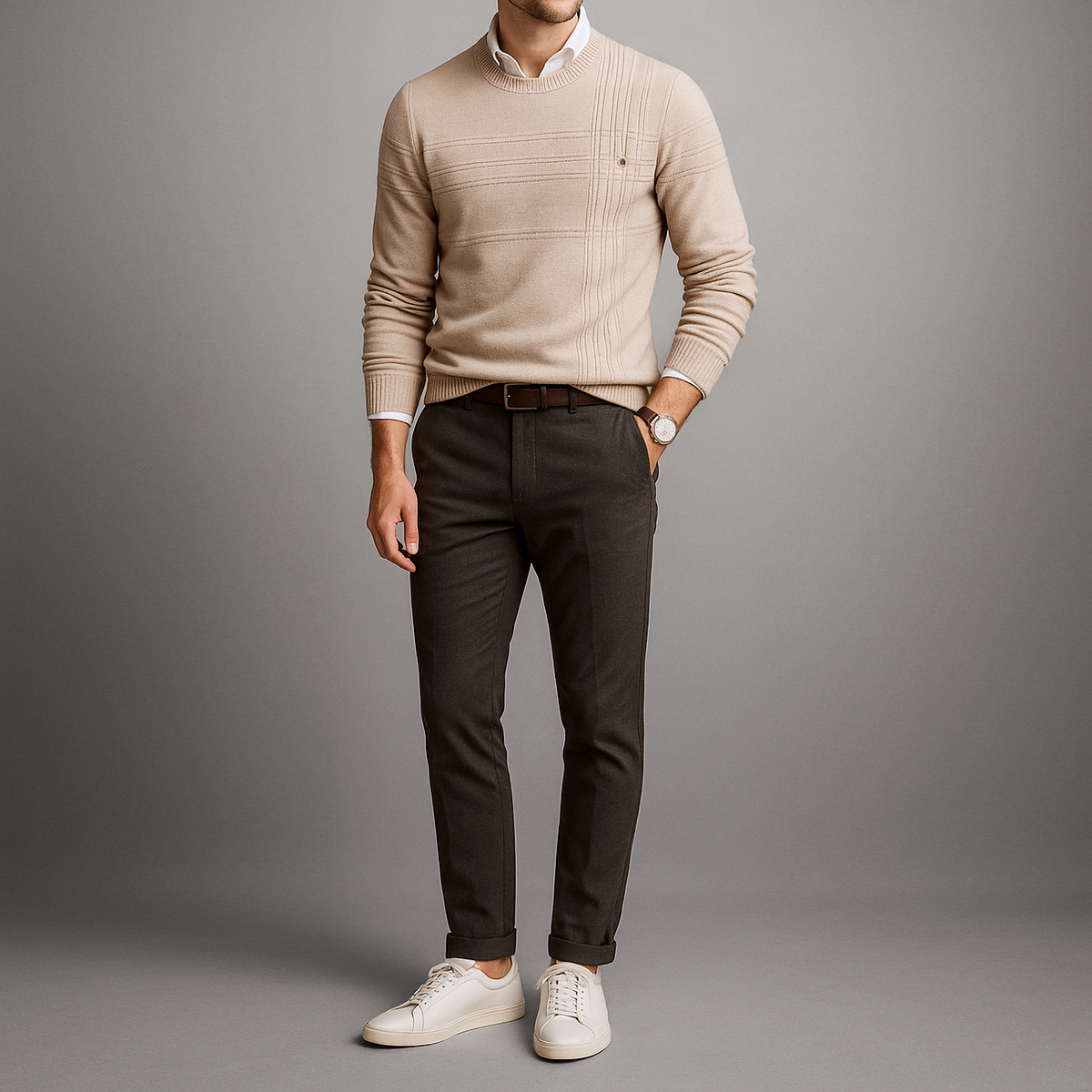 LIAM™ | Sullivan Grid-Knit Cotton Sweater