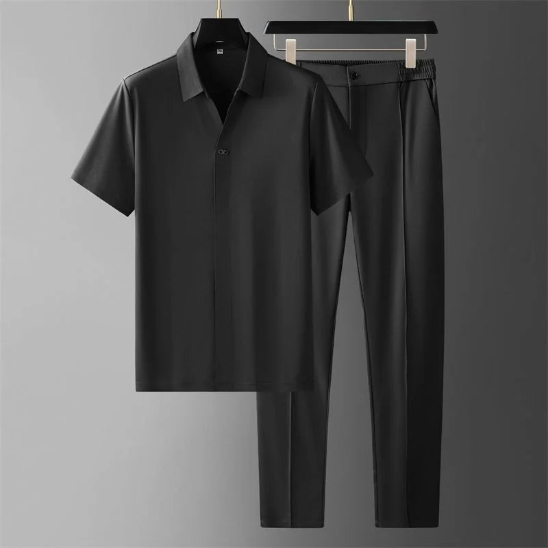 LIAM™ | Men's V-Neck Shirt Trousers Set