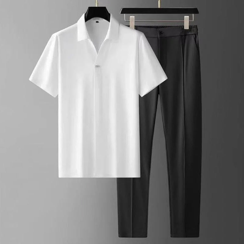 LIAM™ | Men's V-Neck Shirt Trousers Set