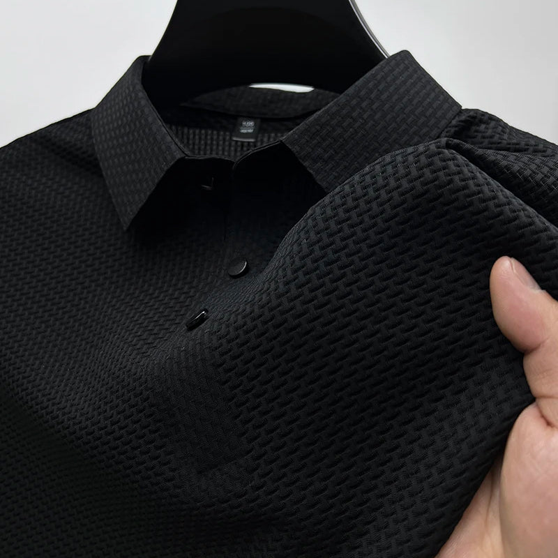 LIAM™ | Men's Knitted Polyester Polo Shirt