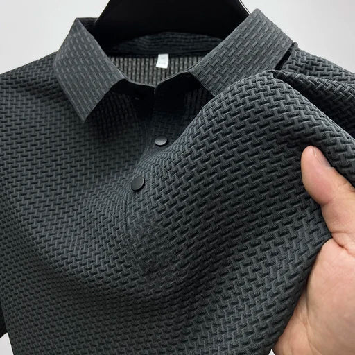 LIAM™ | Men's Knitted Polyester Polo Shirt
