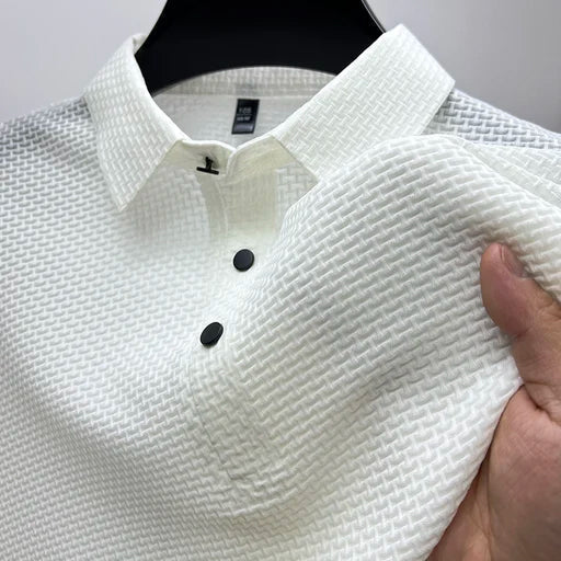 LIAM™ | Men's Knitted Polyester Polo Shirt