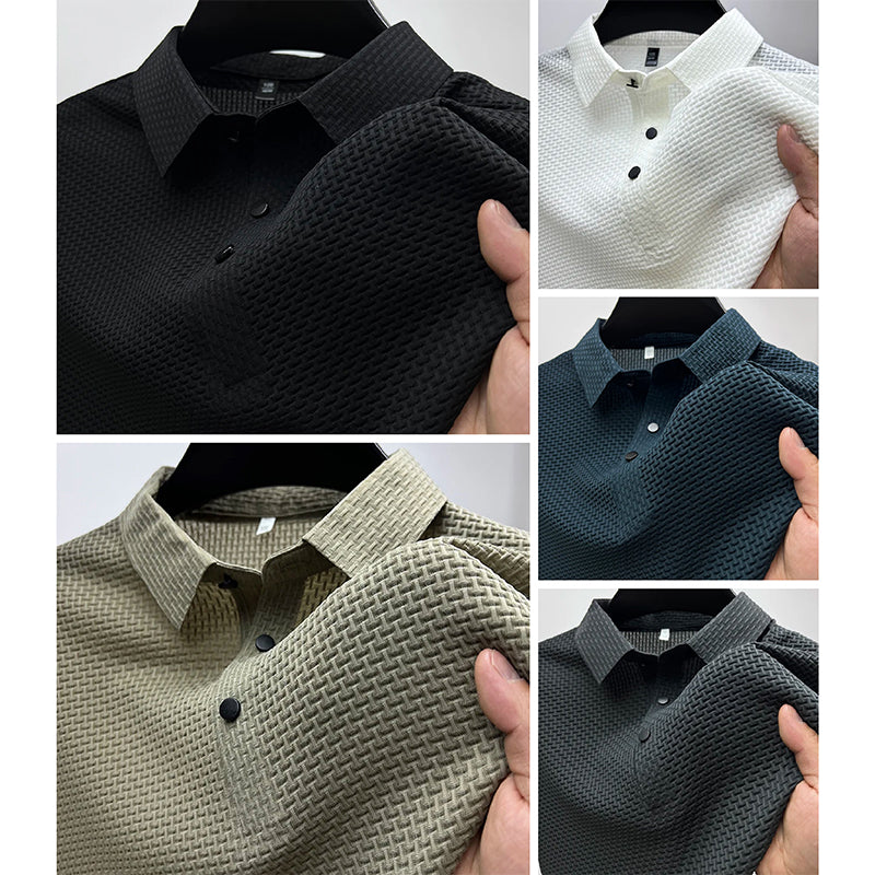 LIAM™ | Men's Knitted Polyester Polo Shirt