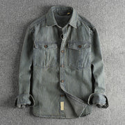 LIAM™ | Striped Denim Shirt