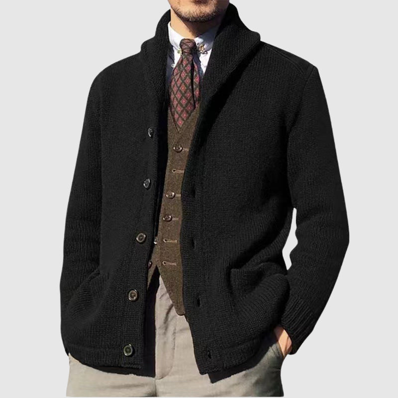 LIAM™ | Men's Lapel Collar Knit Cardigan