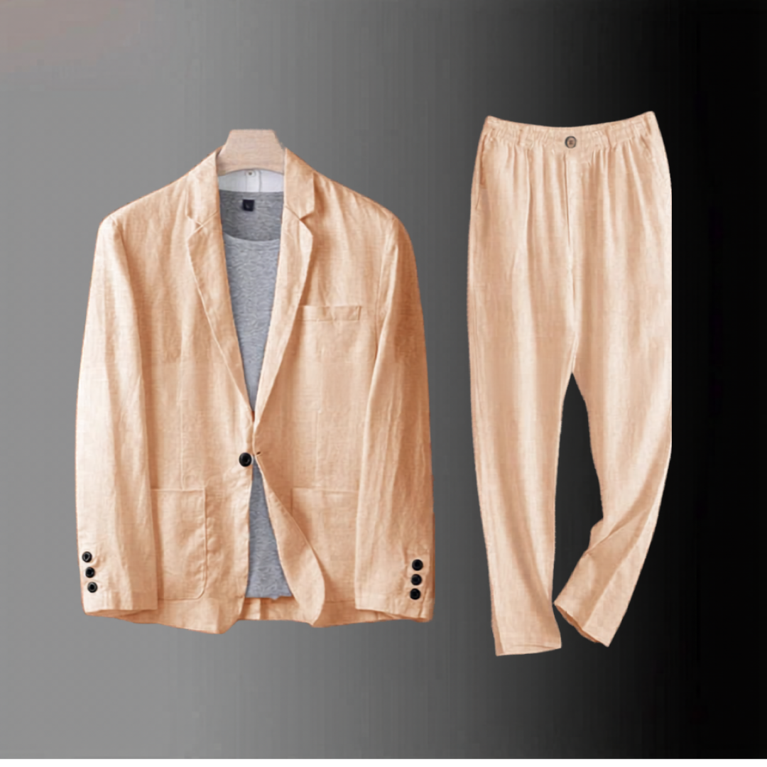 LIAM™ | Men's Pure Linen Coord