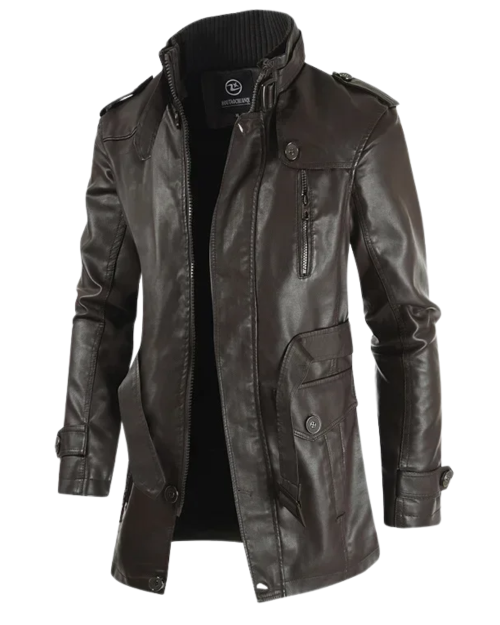 LIAM™ | Elegant Long Leather Biker Jacket