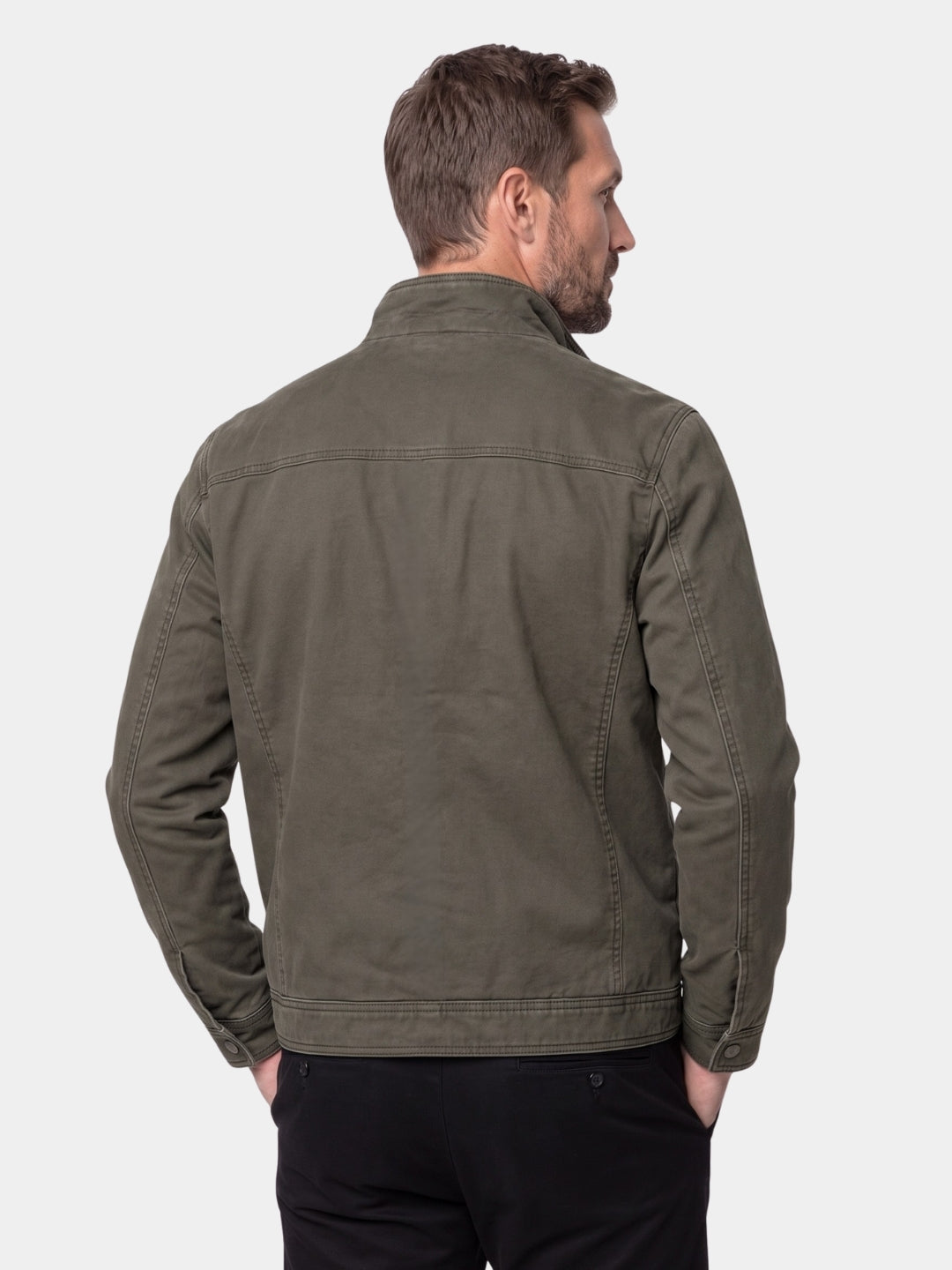 LIAM™ | Valmont Vintage Olive Field Jacket - Cross & Crown