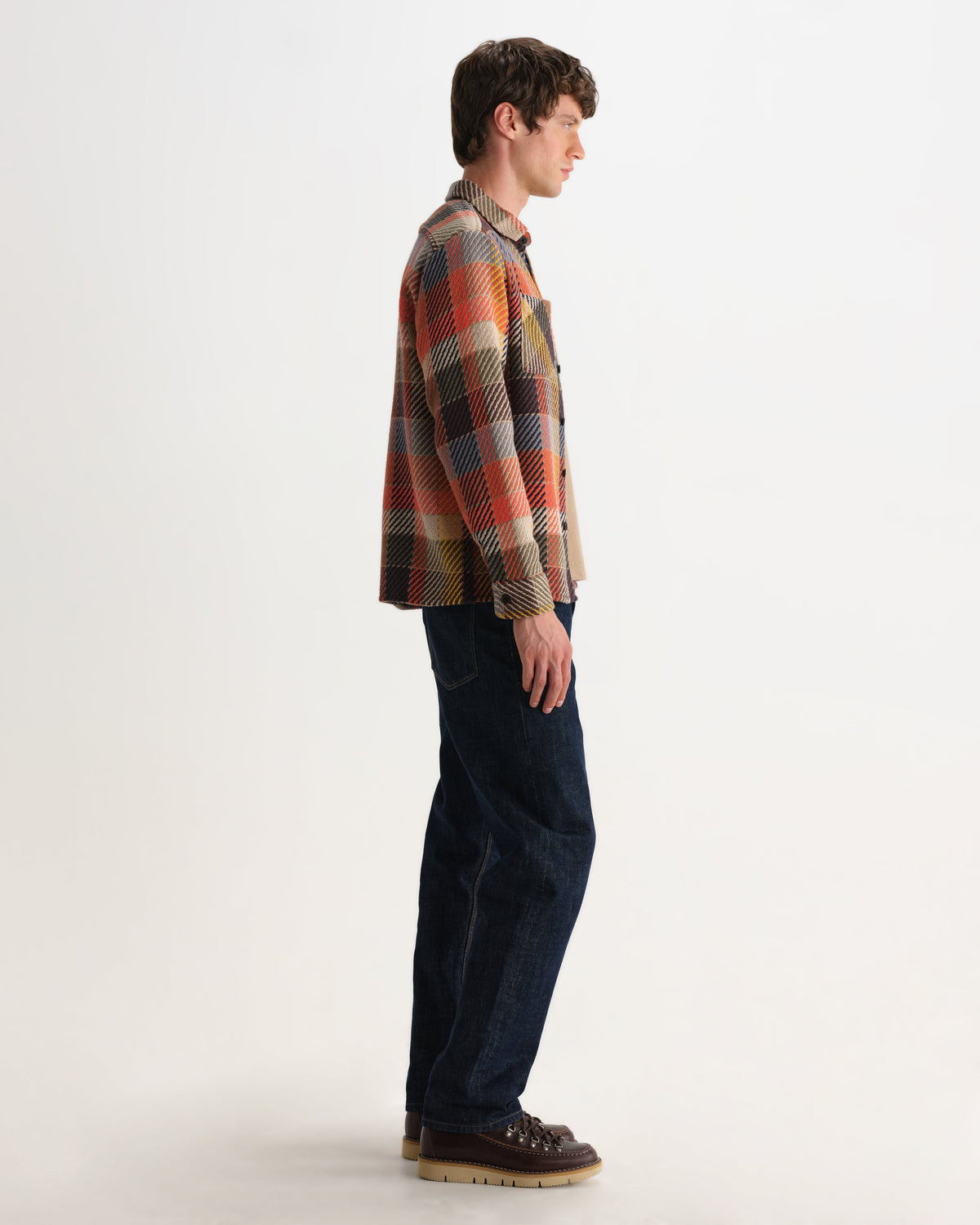 LIAM™ | Whiting - Orange Pike Check Overshirt