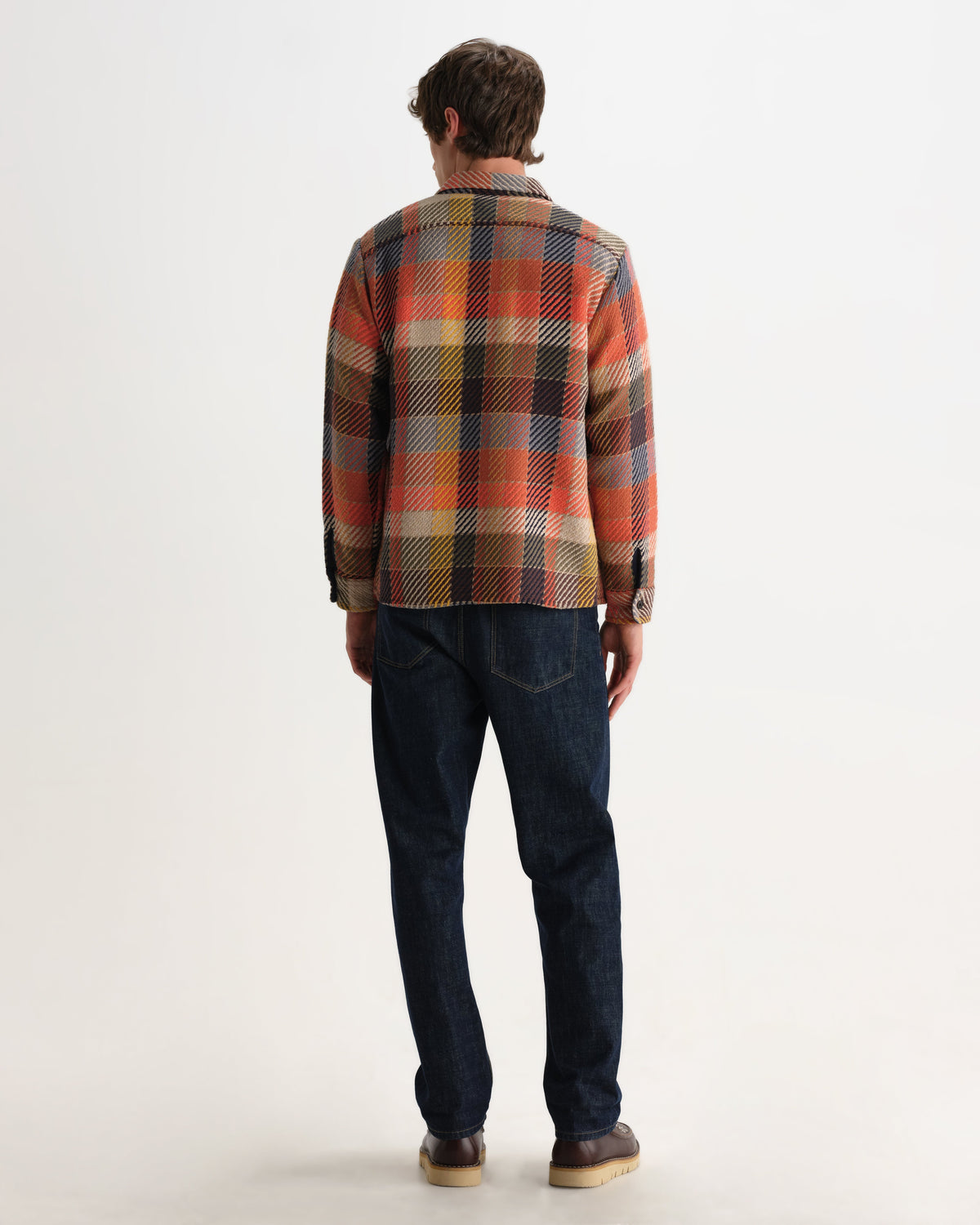LIAM™ | Whiting - Orange Pike Check Overshirt
