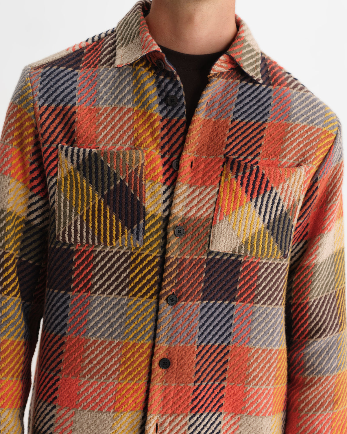 LIAM™ | Whiting - Orange Pike Check Overshirt