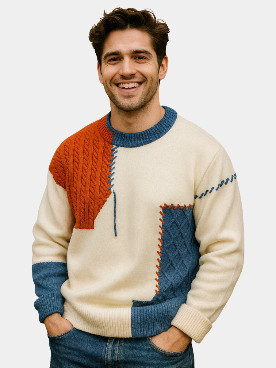 LIAM| MEN'S PATCHWORK SWEATER