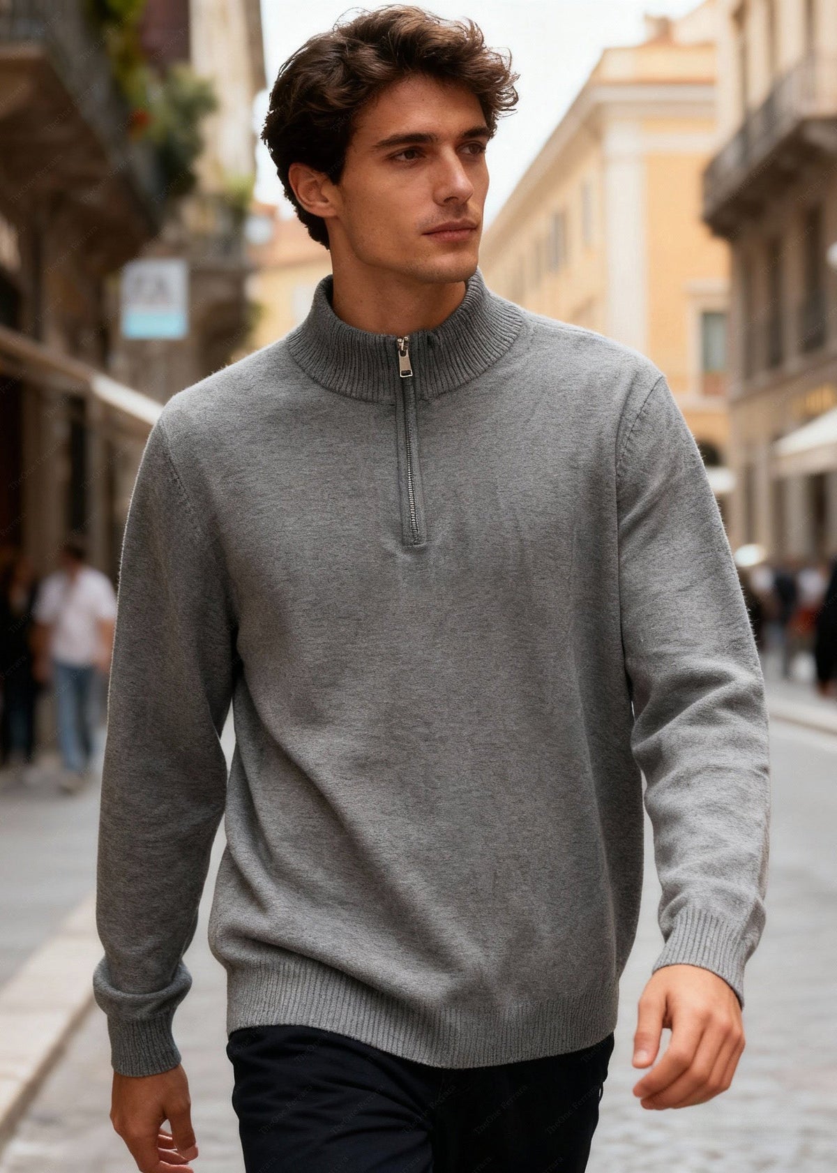LIAM™ | Half-Zip Sweater – Viscose Modal Pullover with High Collar CT-007