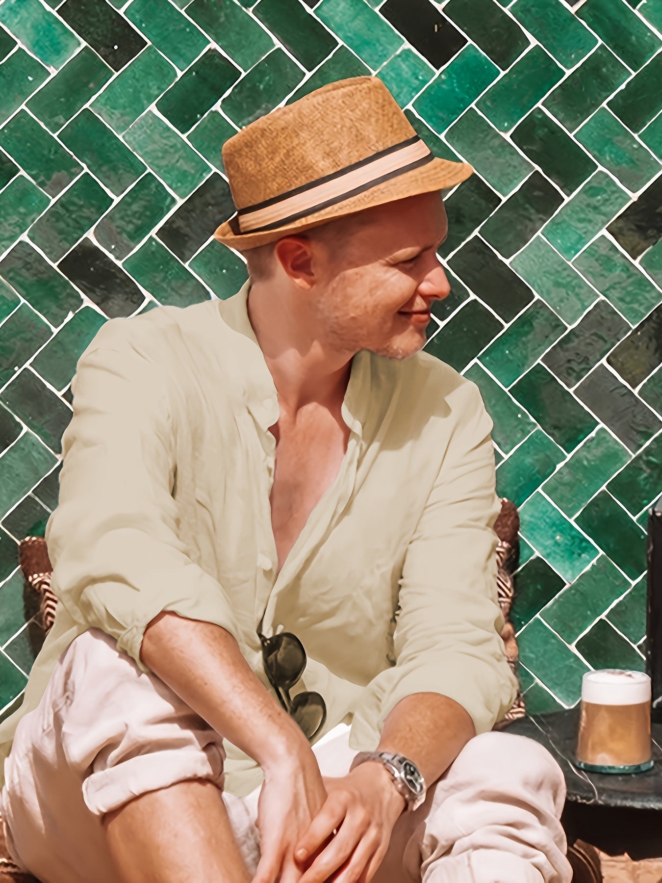 LIAM™ | Men's Cotton-Linen Popover Shirt
