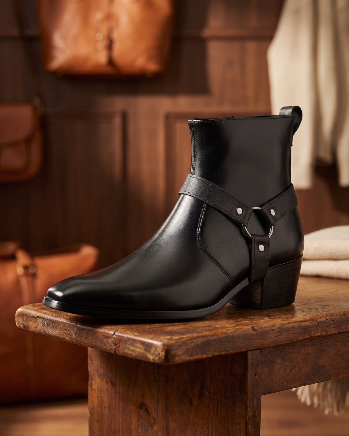 LIAM™ | Umberto Leather Harness Boot