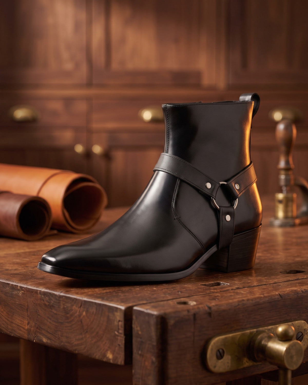 LIAM™ | Umberto Leather Harness Boot