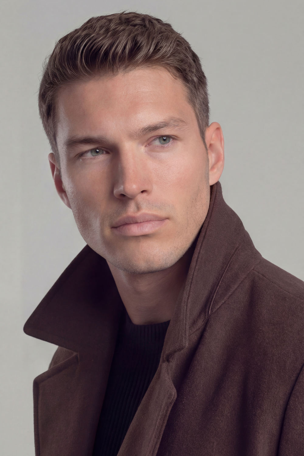 LIAM™ | Brown Wool Peacoat
